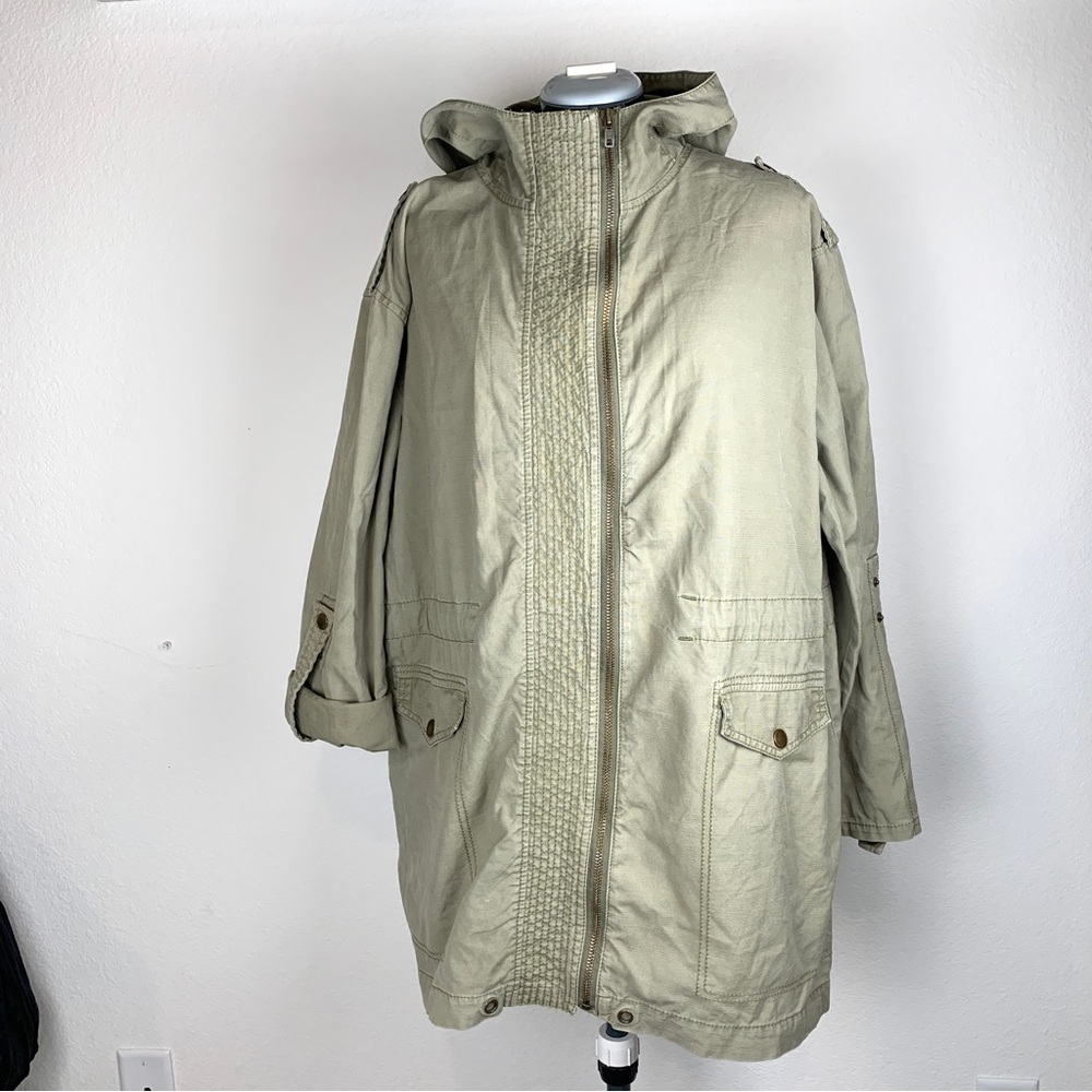 NORDSTROM TROUVE Oversized Long Utility Style Hooded Jacket